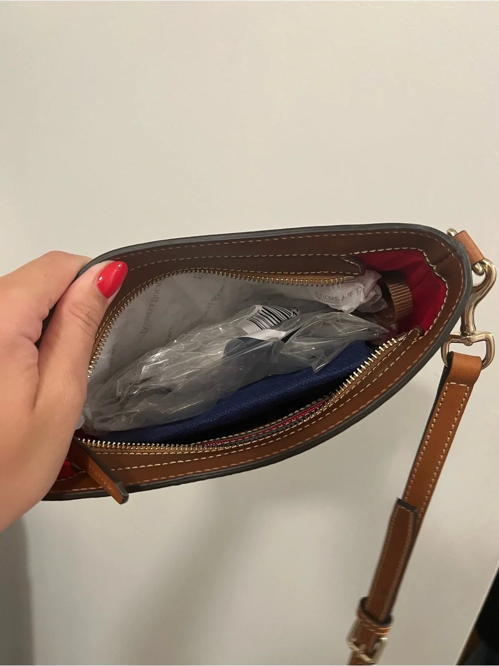 Dooney & Bourke Tan Saffiano Zip Crossbody